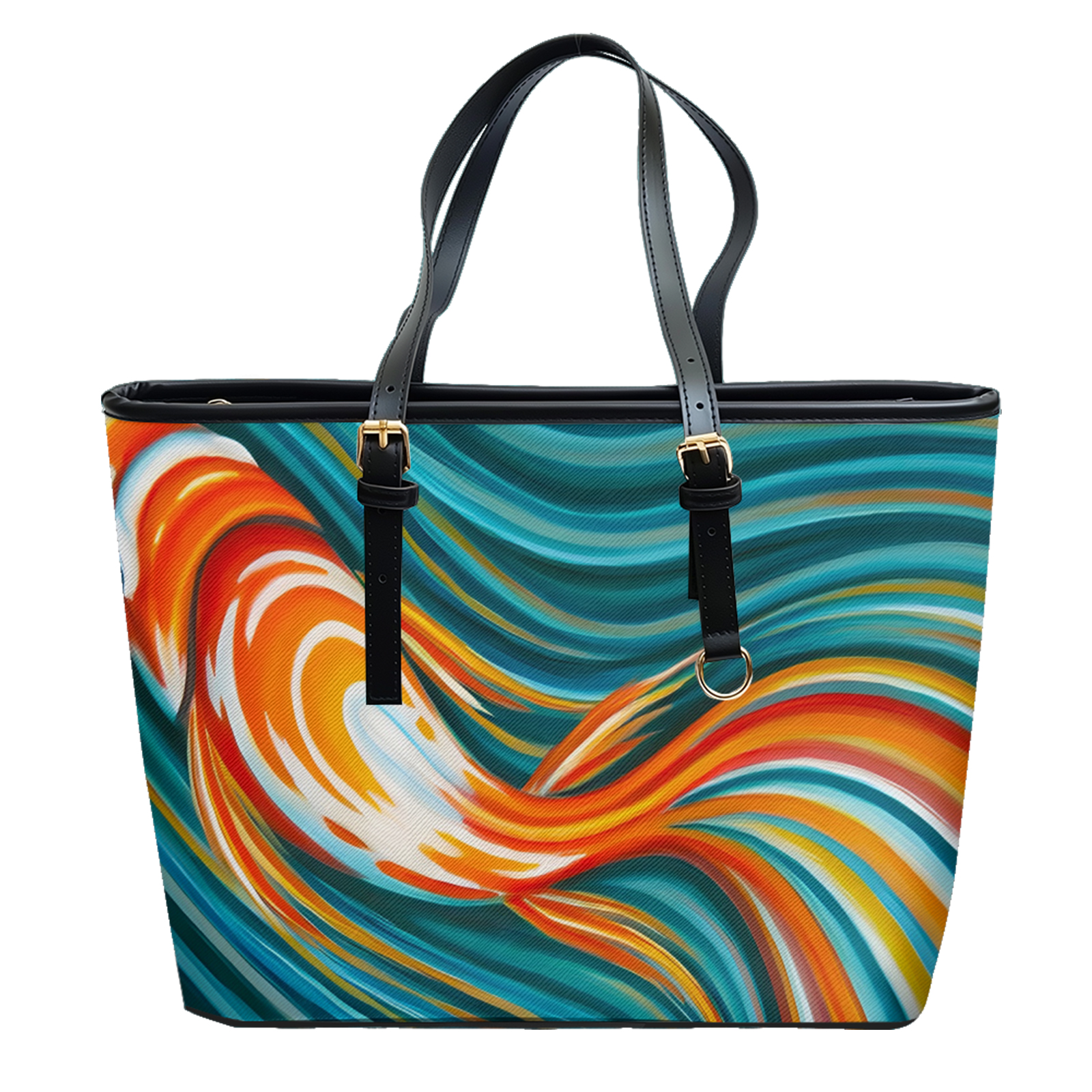Leather Work In Art - Fluid Art Wave Printed Oxford PVC