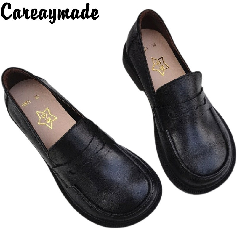 Leather Working - Careaymade-Women's Casual Shoes Slip on Oxford