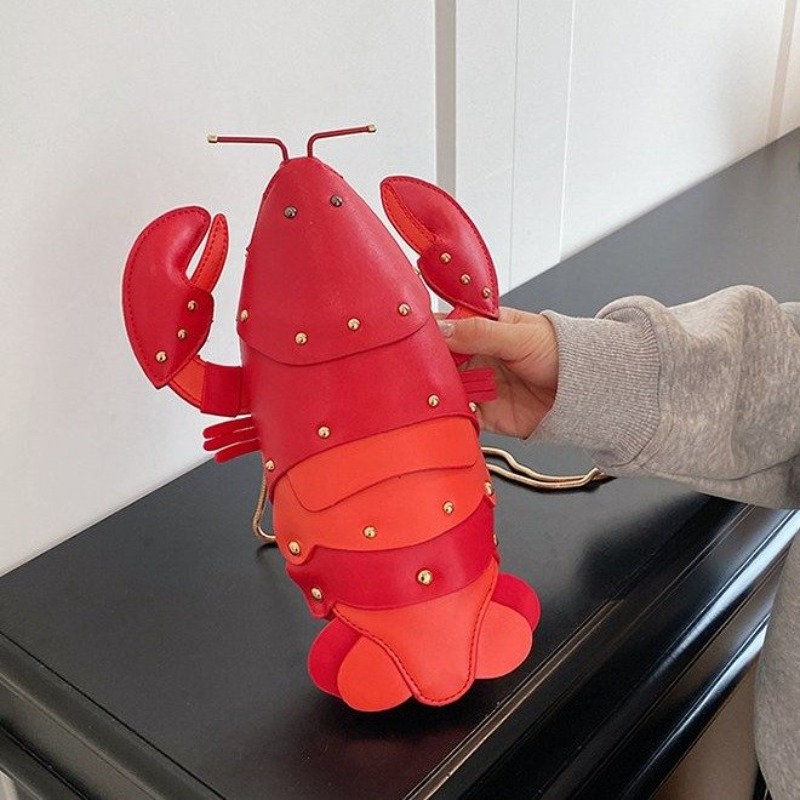 Unique Leather Work - Women's Lobster-Shaped Crossbody Bag Exquisite Luxury