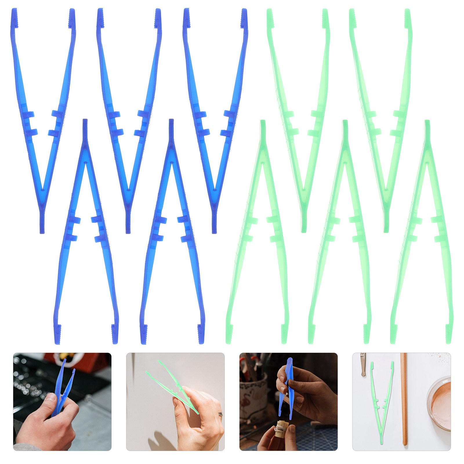 Leather Work In Art - 10Pcs Plastic Tweezers for Crafts Fine