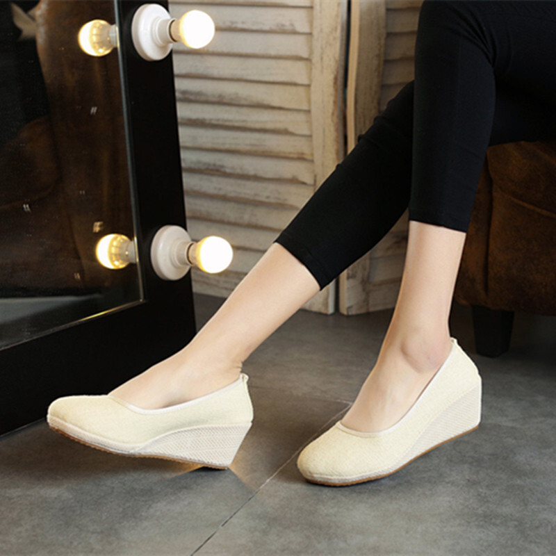 Leather Work Flats Women - Cloth Shoes Embroidered Shoes Linen High