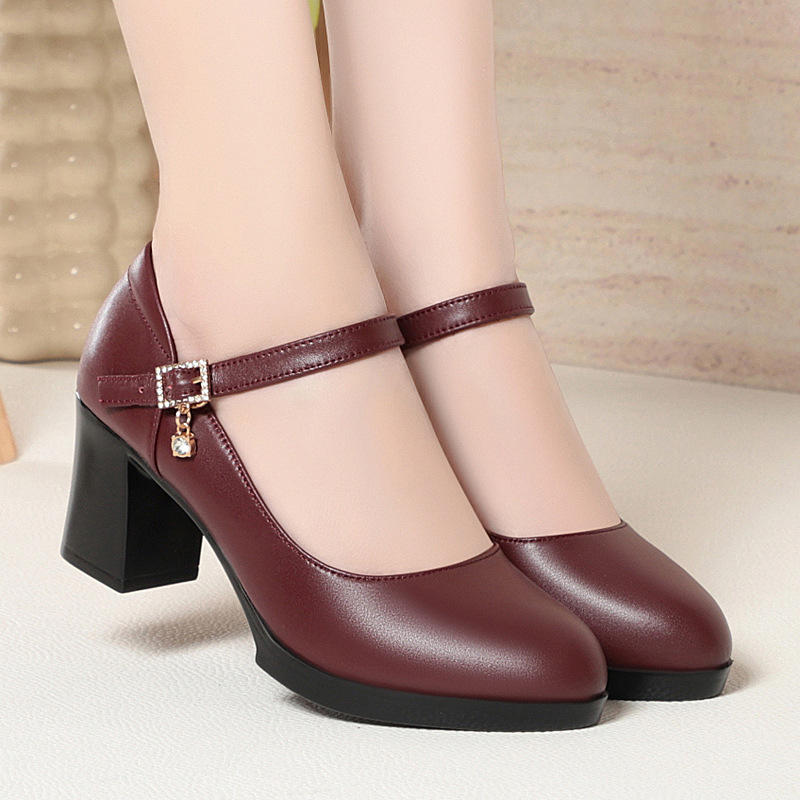 Leather Work Flats Women - 6cm Vintage Quality Shallow Mouth Genuine