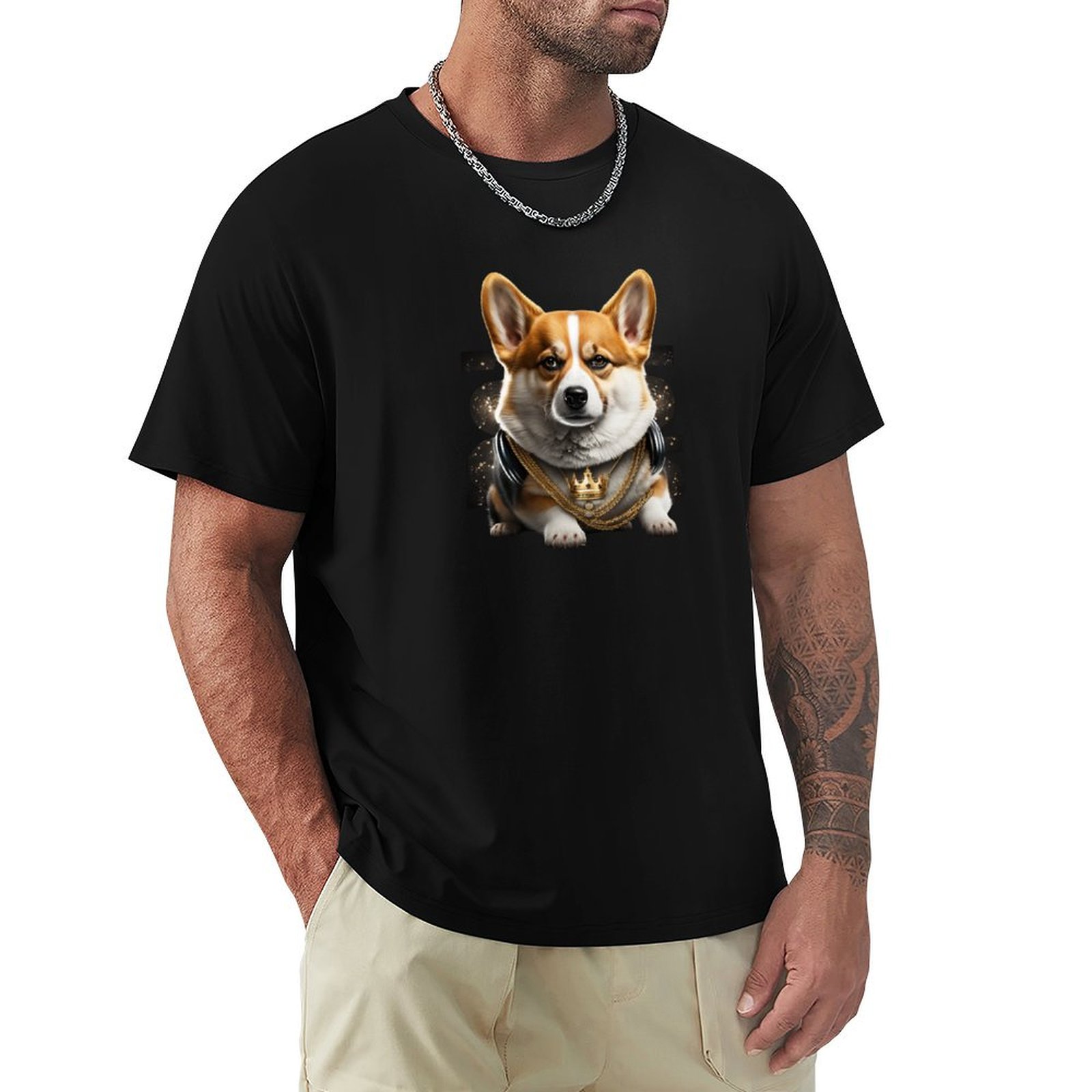 Leather Work Jacket Mens - Corgi Dog With Leather Jacket And