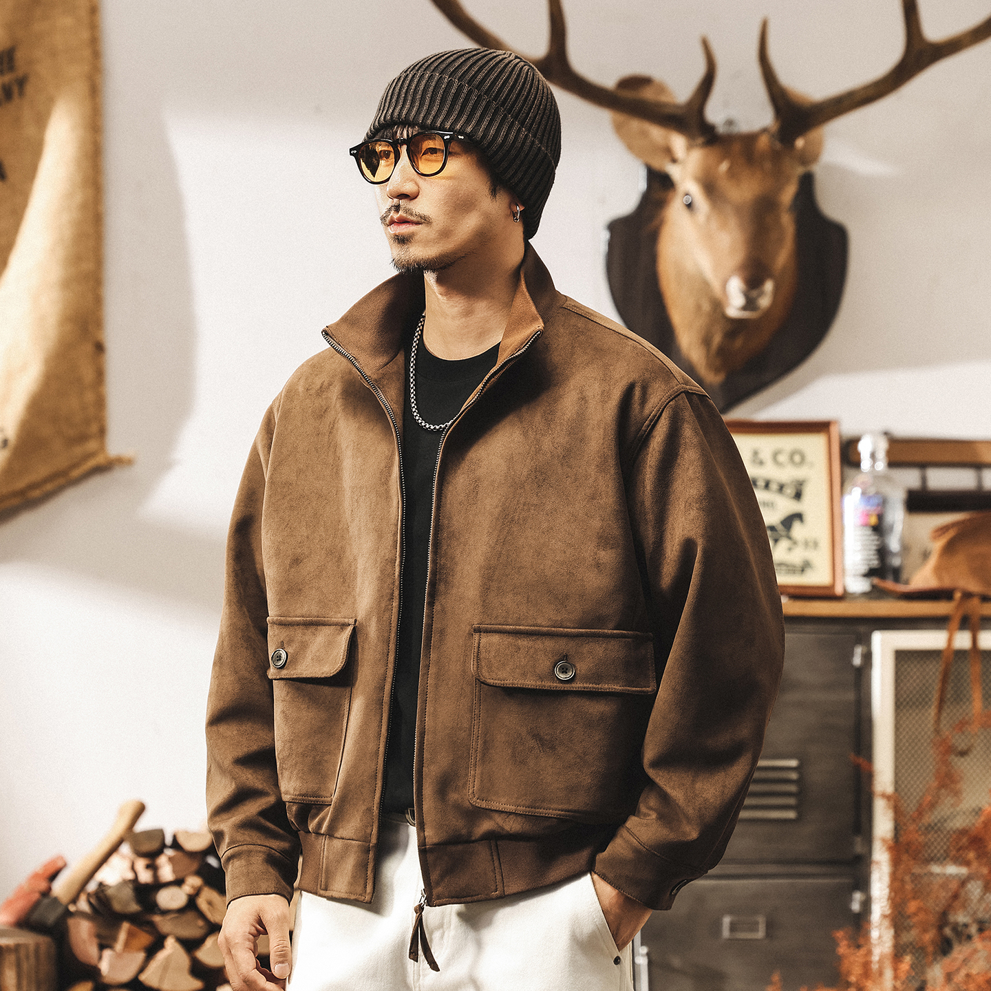 Leather Work Jacket Mens - A highly anticipated retro leather fleece