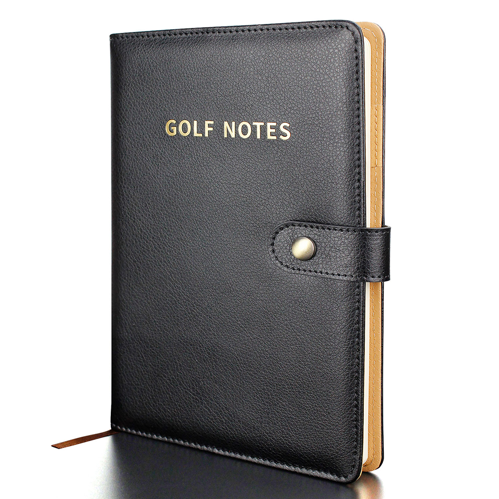 Leather Work Notebook - Black Leather Golf Scorecard Holder Score