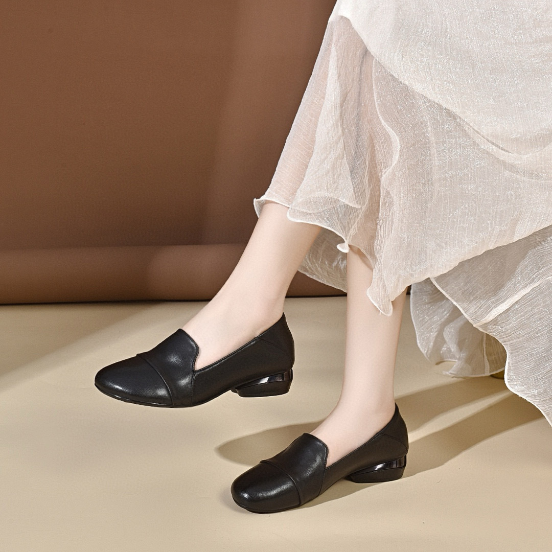 Leather Working - Women's shoes 2026 autumn low heel
