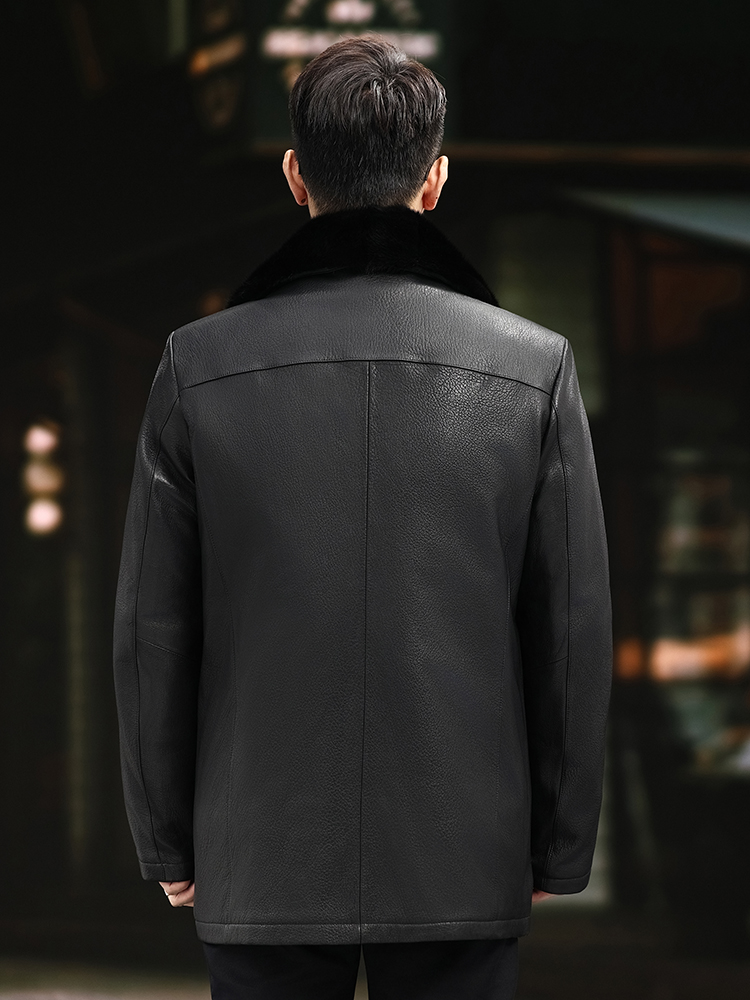 Luxury Men Winter Real Mink Fu - Leather Work Jacket Mens のレビューと価格