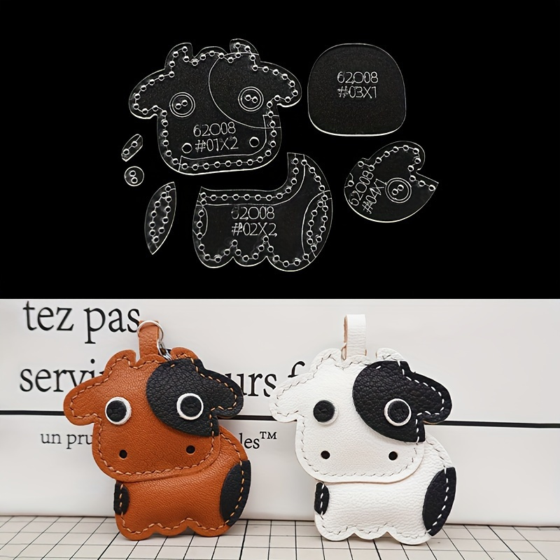 7pcs/set Cute Cartoon Cow Acry - Leather Workshop のレビューと価格