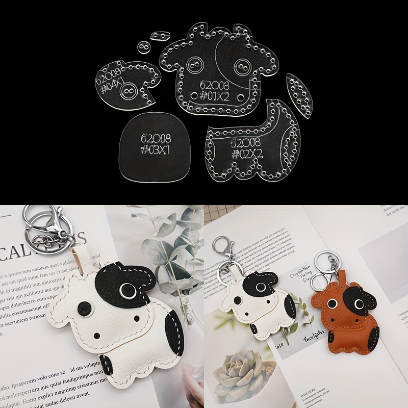 7pcs/set Cute Cartoon Cow Acry - Leather Workshop のレビューと価格