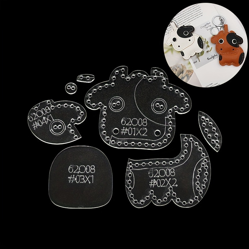 7pcs/set Cute Cartoon Cow Acry - Leather Workshop のレビューと価格