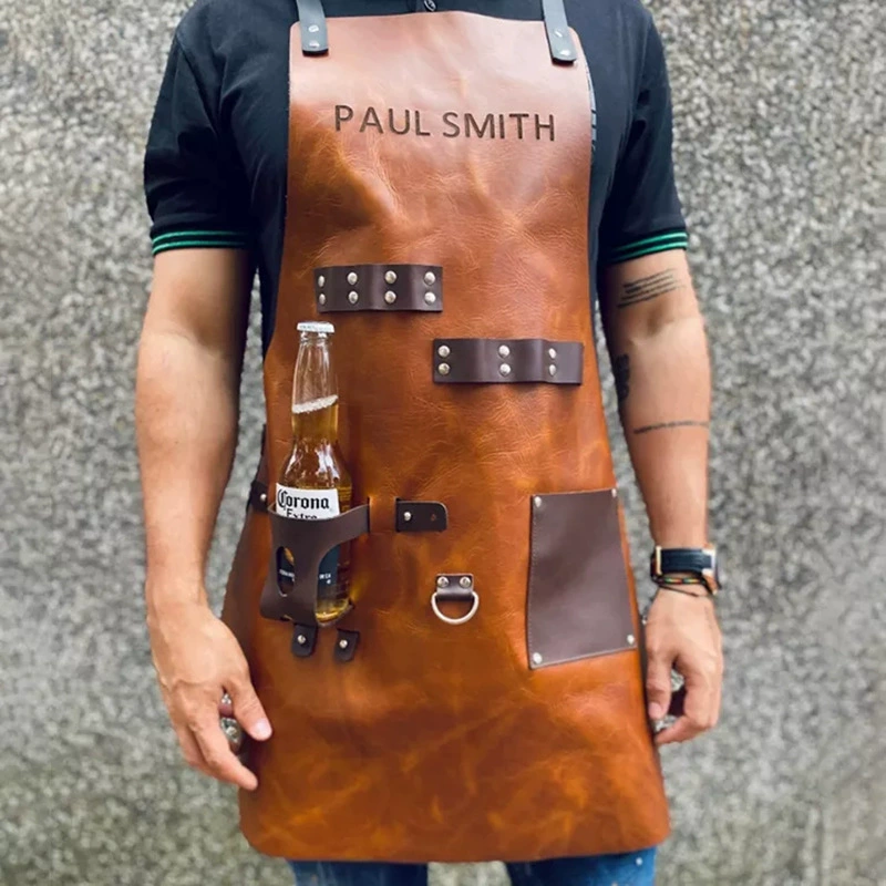 Apron Kitchen Outdoor Barbecue - Leatherwork Apron のレビューと価格