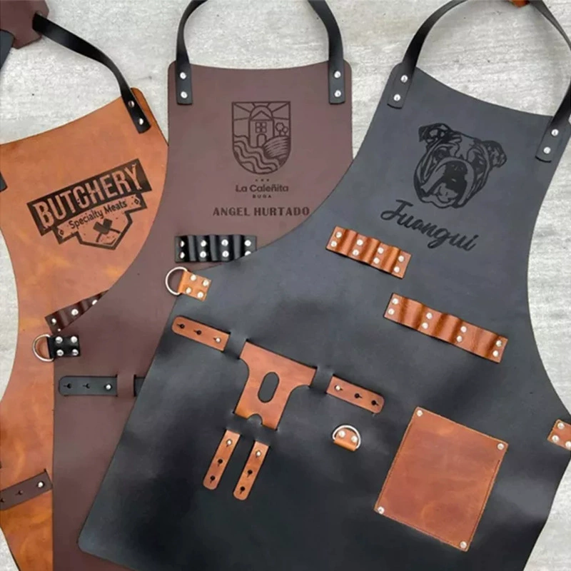 Apron Kitchen Outdoor Barbecue - Leatherwork Apron のレビューと価格