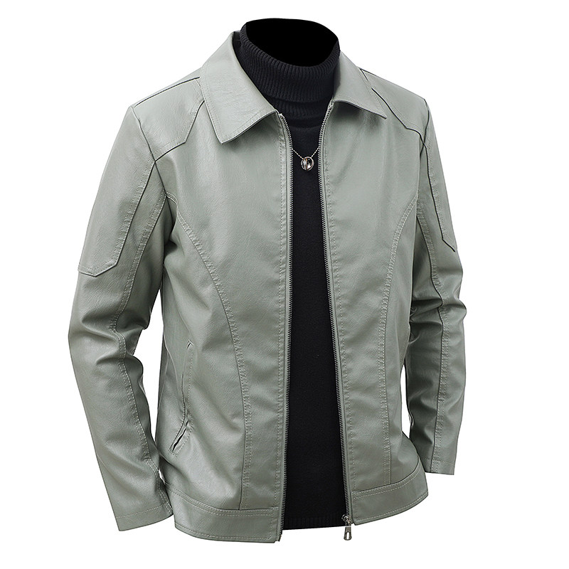 Men's Lapel Leather Jacket Spr - Leather Work Jacket Mens のレビューと価格
