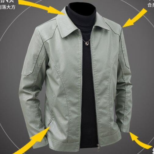 Men's Lapel Leather Jacket Spr - Leather Work Jacket Mens のレビューと価格