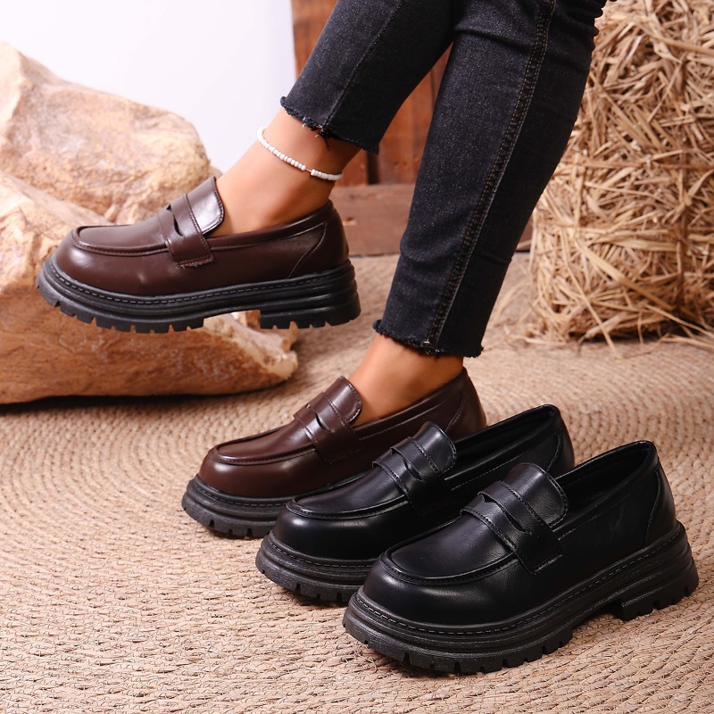 Women's Brown Leather Loafers  - Leather Work Flats Women のレビューと価格