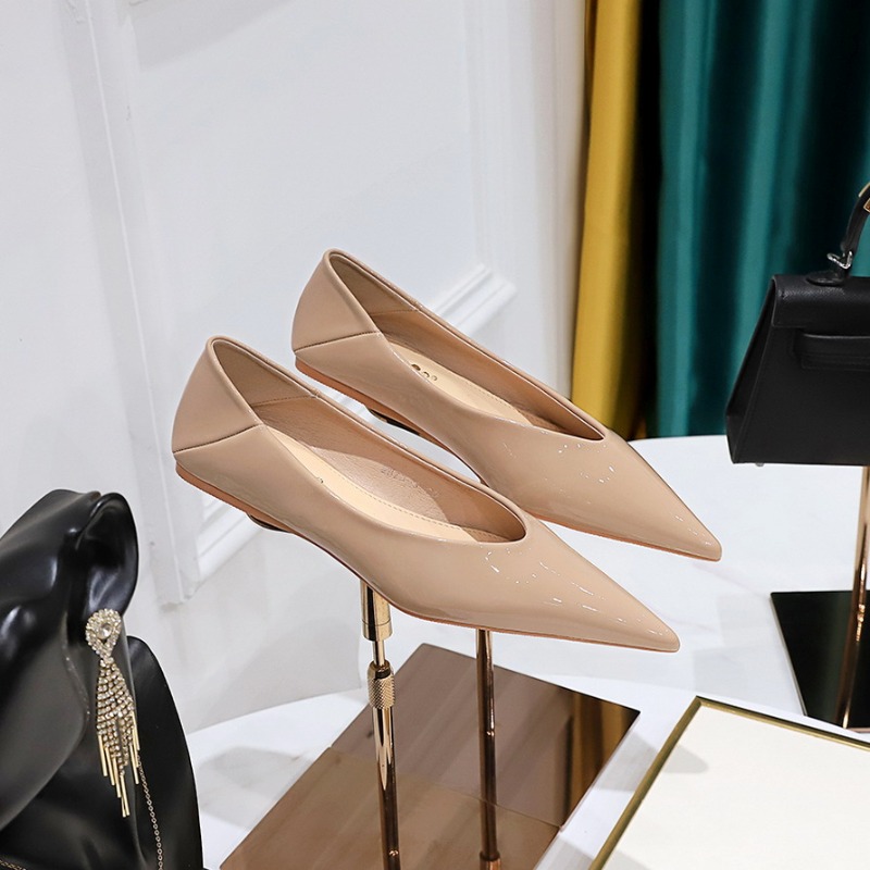 Fashion Women 1cm Low Heels Wo - Leather Work Flats Women のレビューと価格