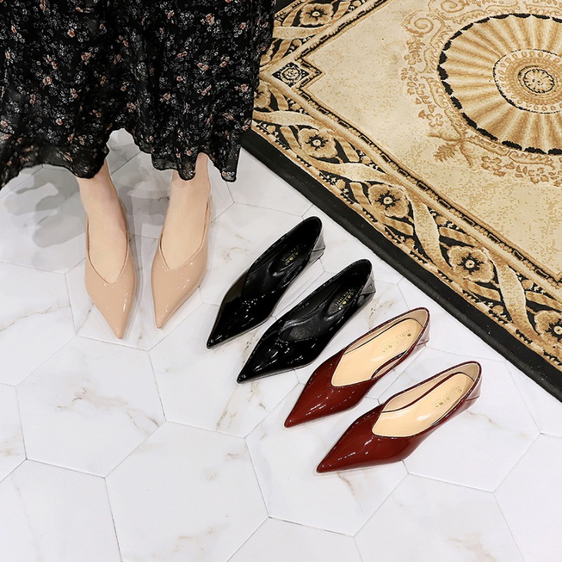 Fashion Women 1cm Low Heels Wo - Leather Work Flats Women のレビューと価格