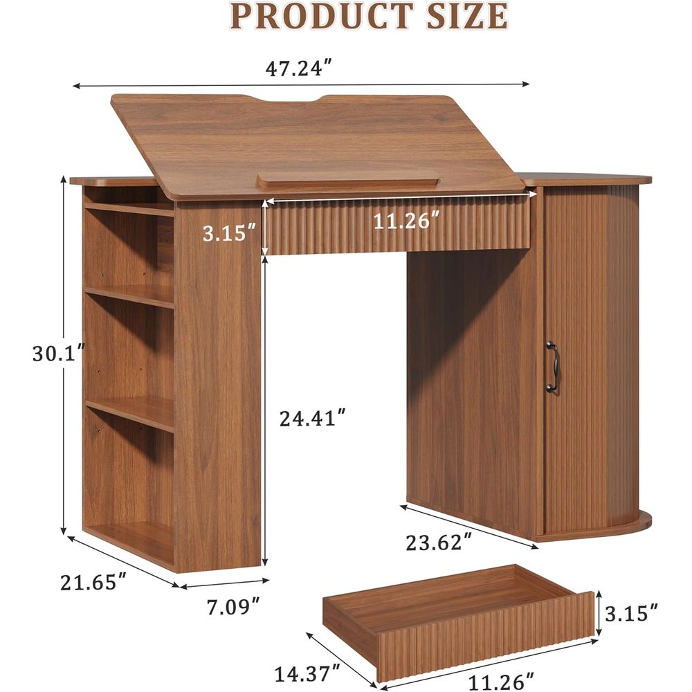 Storage Cabinet Desk with Draw - Leather Working のレビューと価格