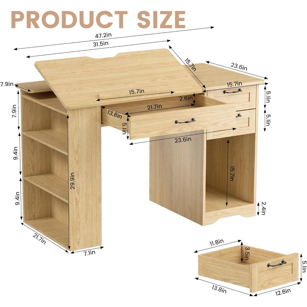 Adjustable Art Desk with Stora - Leather Work In Art のレビューと価格