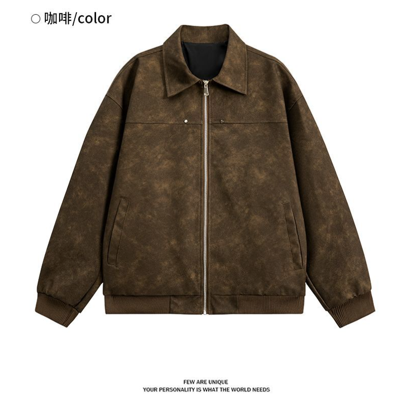 New Spring Autumn Trendy Casua - Leather Work Jacket Mens のレビューと価格