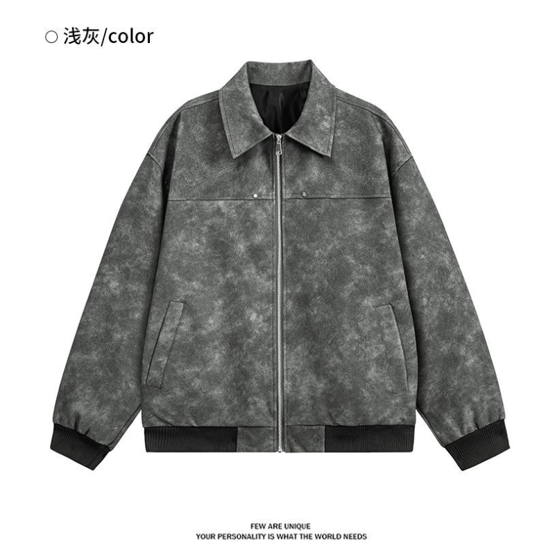 New Spring Autumn Trendy Casua - Leather Work Jacket Mens のレビューと価格