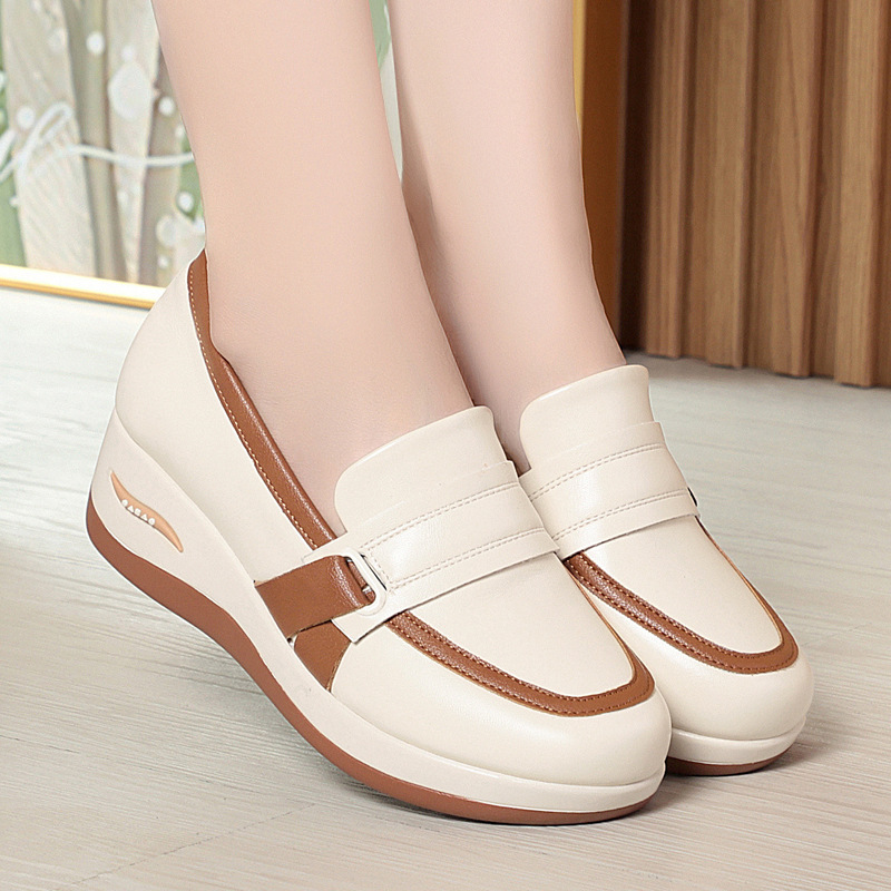 All Match Comfortable Breathab - Leather Work Flats Women のレビューと価格