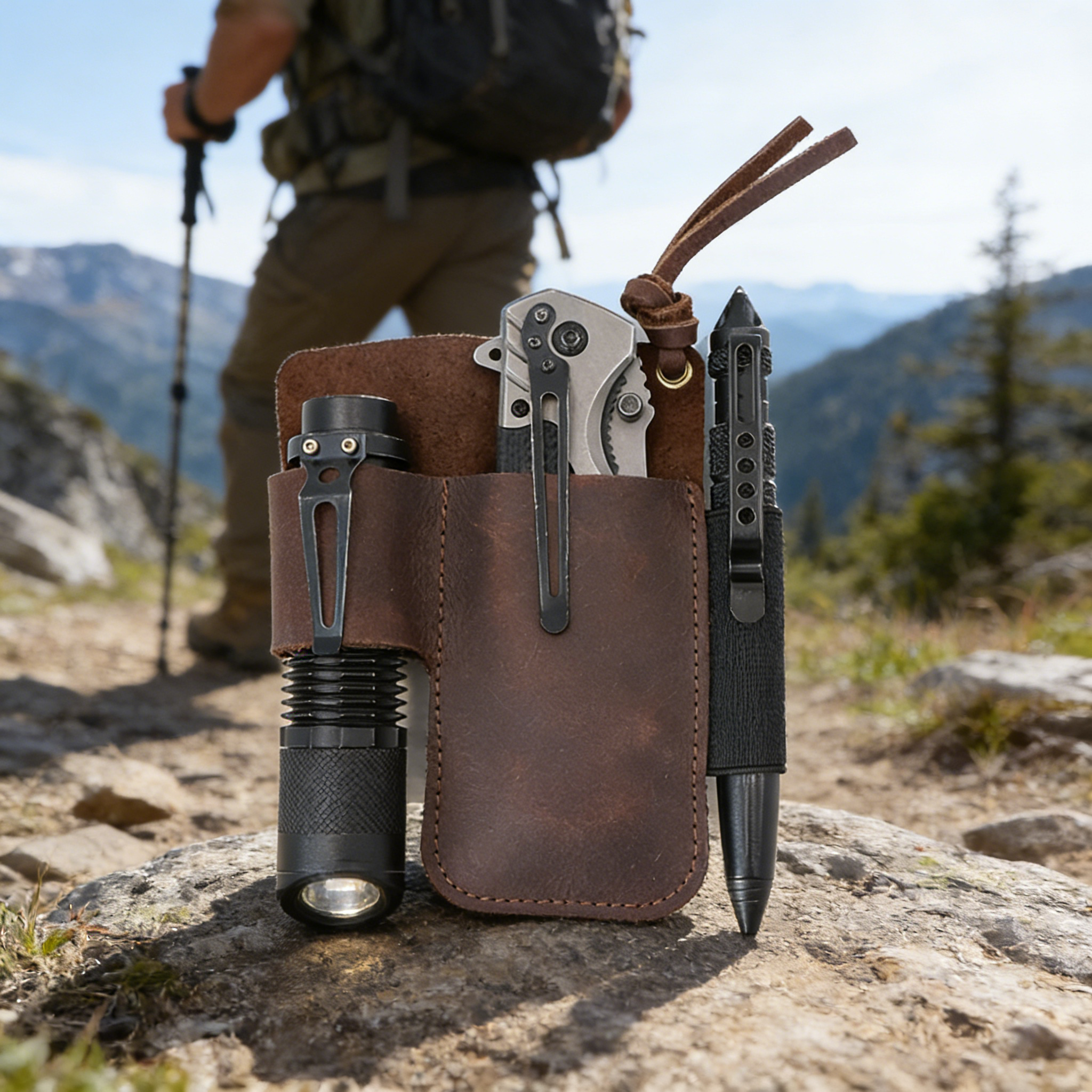 EDC Leather Flashlight Tool Ho - Leather Workshop のレビューと価格