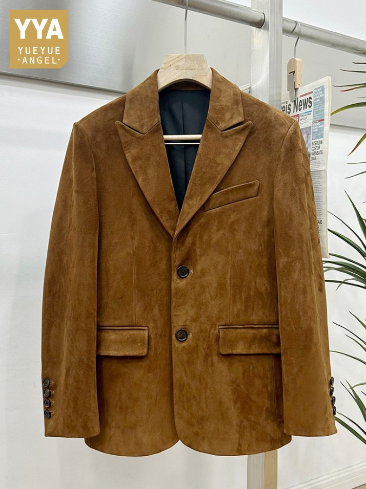Vintage Suede Sheepskin Elegan - Leather Work Jacket Mens のレビューと価格