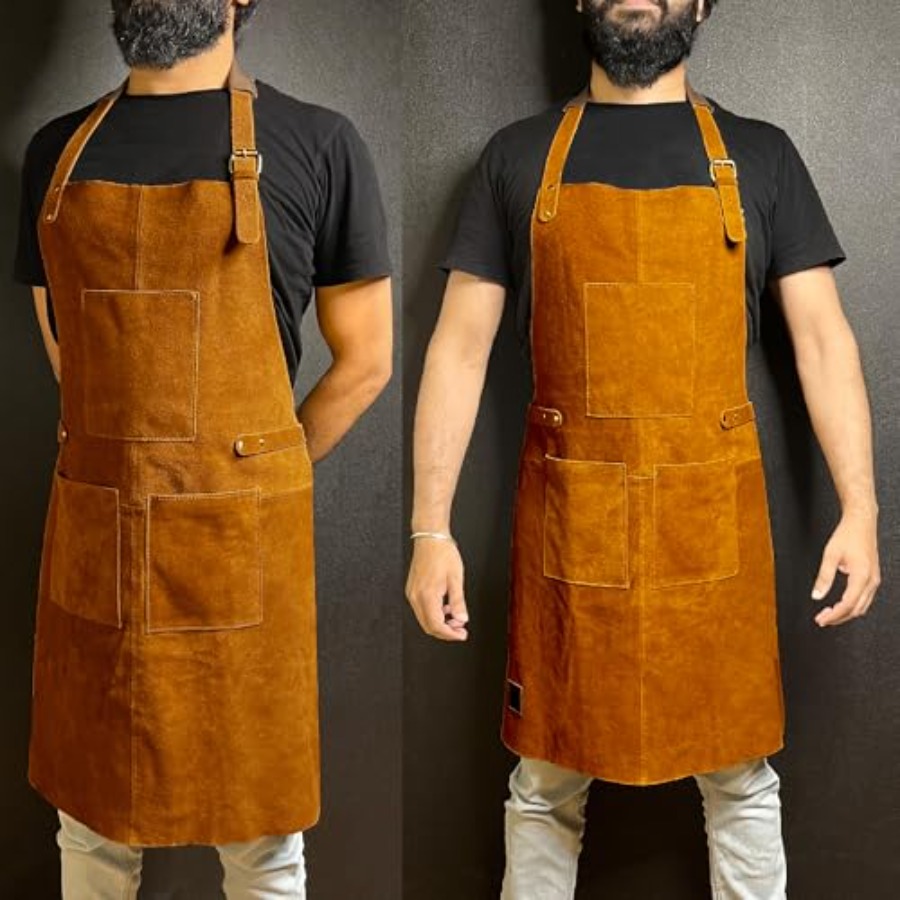 Leather Grill Work Apron with  - Leatherwork Apron のレビューと価格