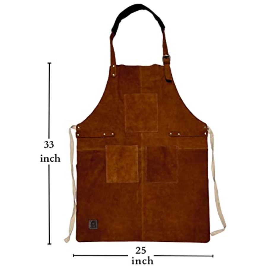 Leather Grill Work Apron with  - Leatherwork Apron のレビューと価格