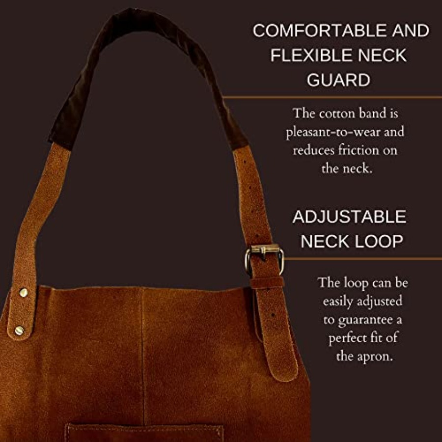 Leather Grill Work Apron with  - Leatherwork Apron のレビューと価格