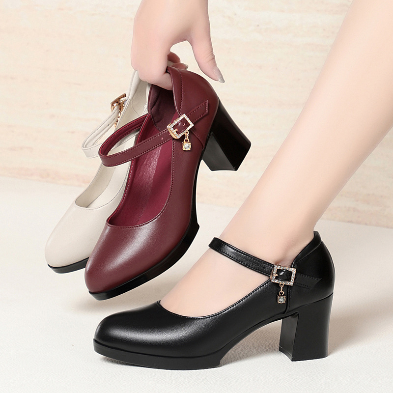 6cm Vintage Quality Shallow Mo - Leather Work Flats Women のレビューと価格