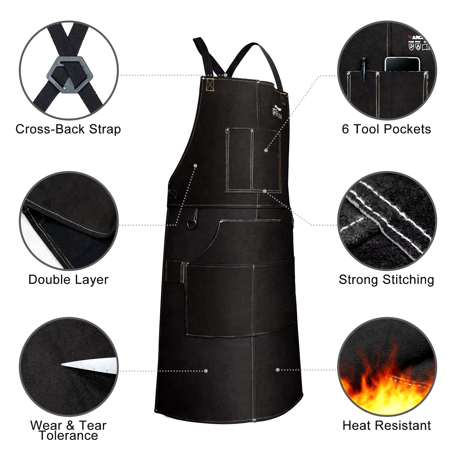 ARCCAPTAIN Leather Welding Wor - Leatherwork Apron のレビューと価格