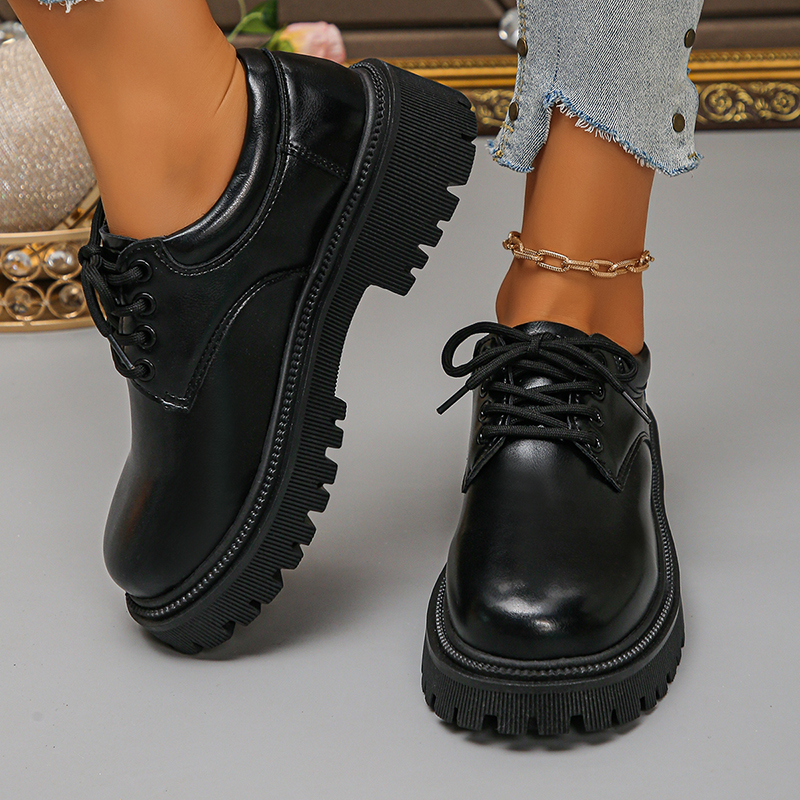 Women's Platform Oxford Shoes  - Leather Work Flats Women のレビューと価格