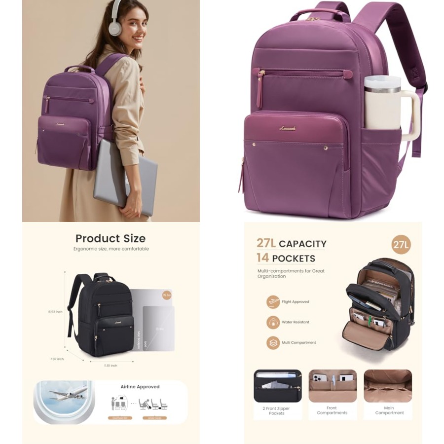 Laptop Backpack for Women with - Leather Working のレビューと価格
