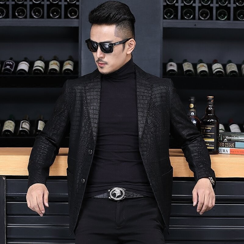 Autumn Business Men Sheepskin  - Leather Work Jacket Mens のレビューと価格