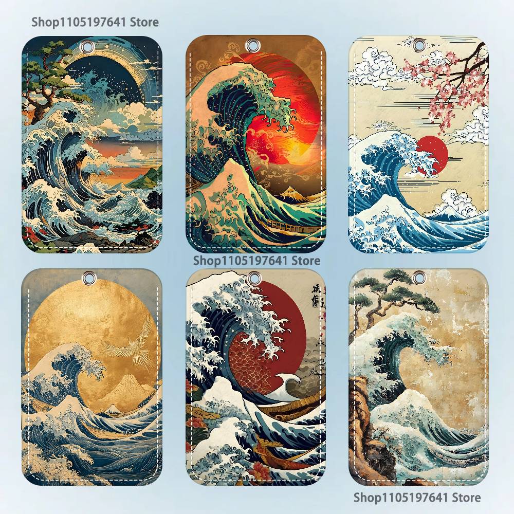 Ukiyo-e Ocean Waves art Holder - Leather Work In Art のレビューと価格