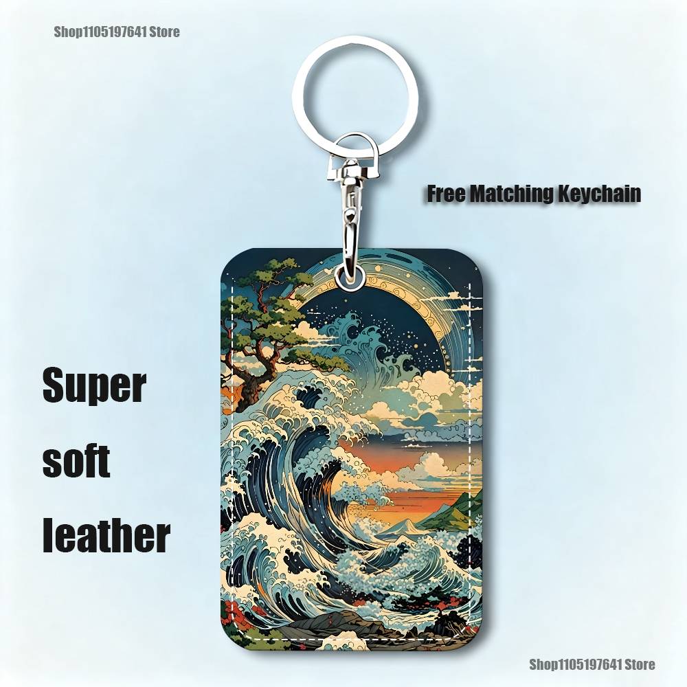 Ukiyo-e Ocean Waves art Holder - Leather Work In Art のレビューと価格