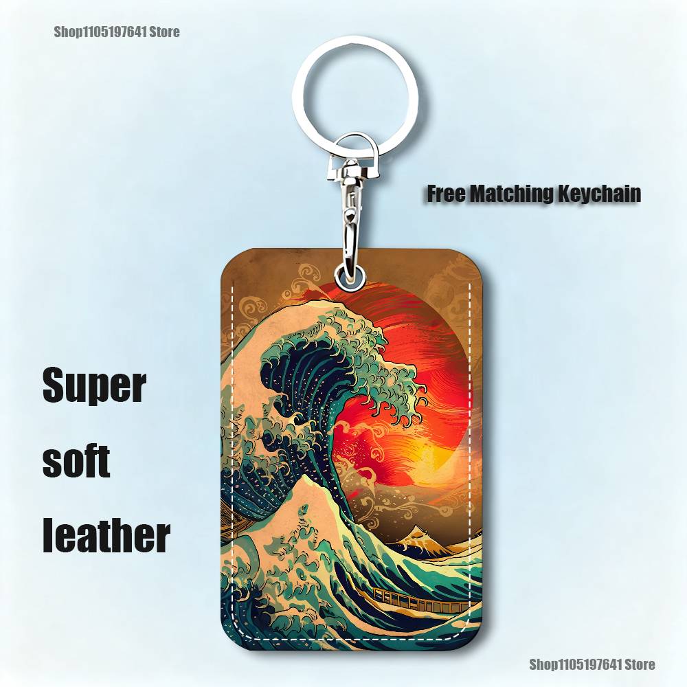 Ukiyo-e Ocean Waves art Holder - Leather Work In Art のレビューと価格