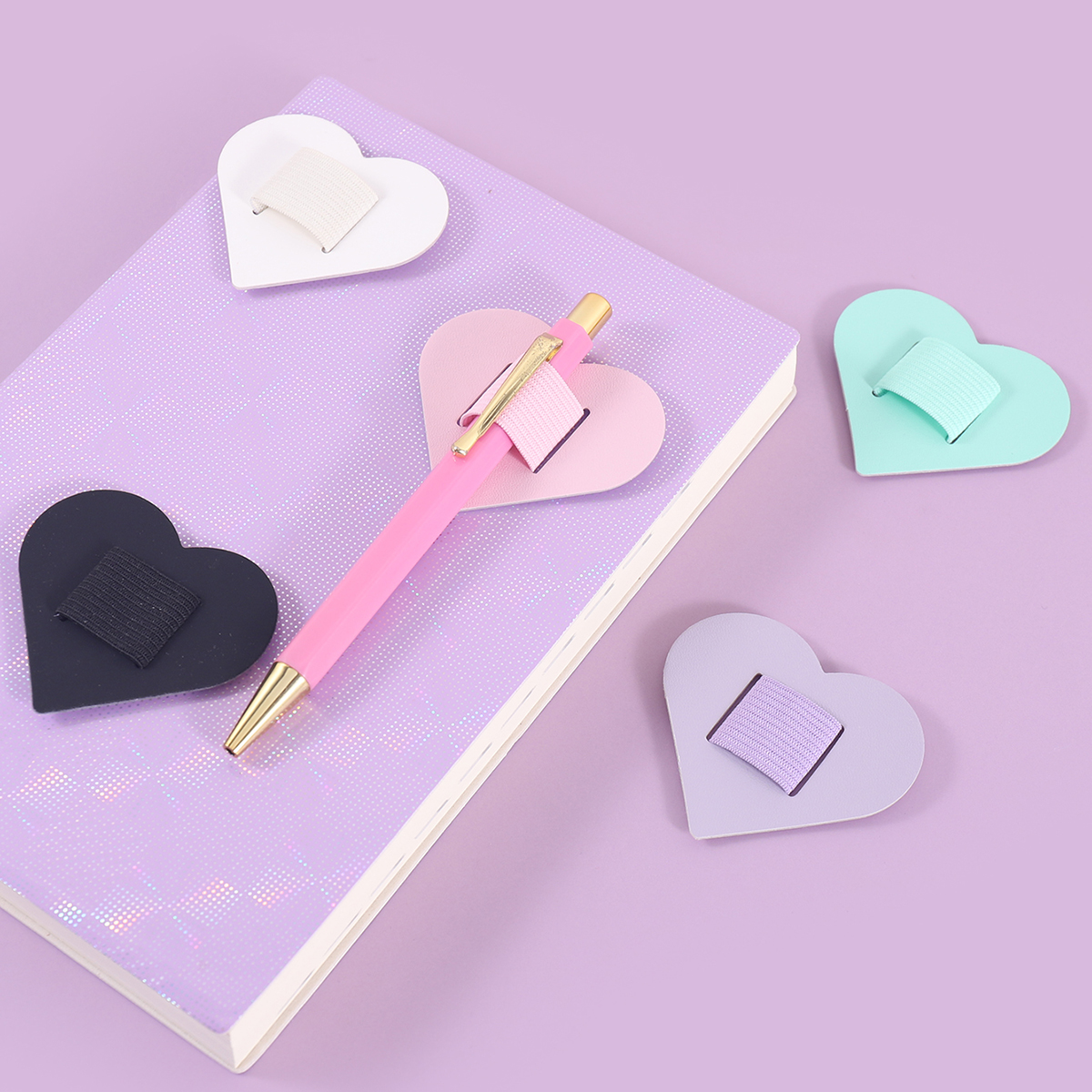 Self-Adhesive Heart Pen Clip H - Leather Work Notebook のレビューと価格
