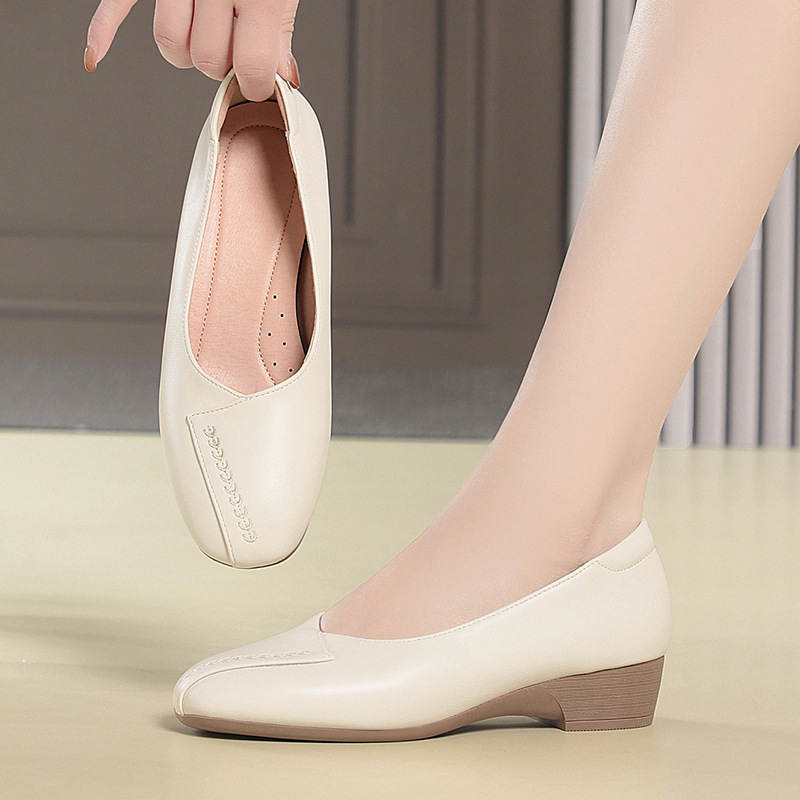 3cm Breathable Comfortable Sha - Leather Work Flats Women のレビューと価格