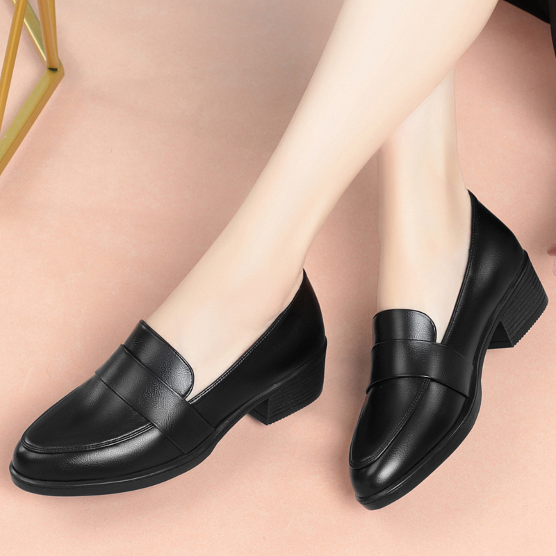 British Style Shallow Pointed  - Leather Work Flats Women のレビューと価格