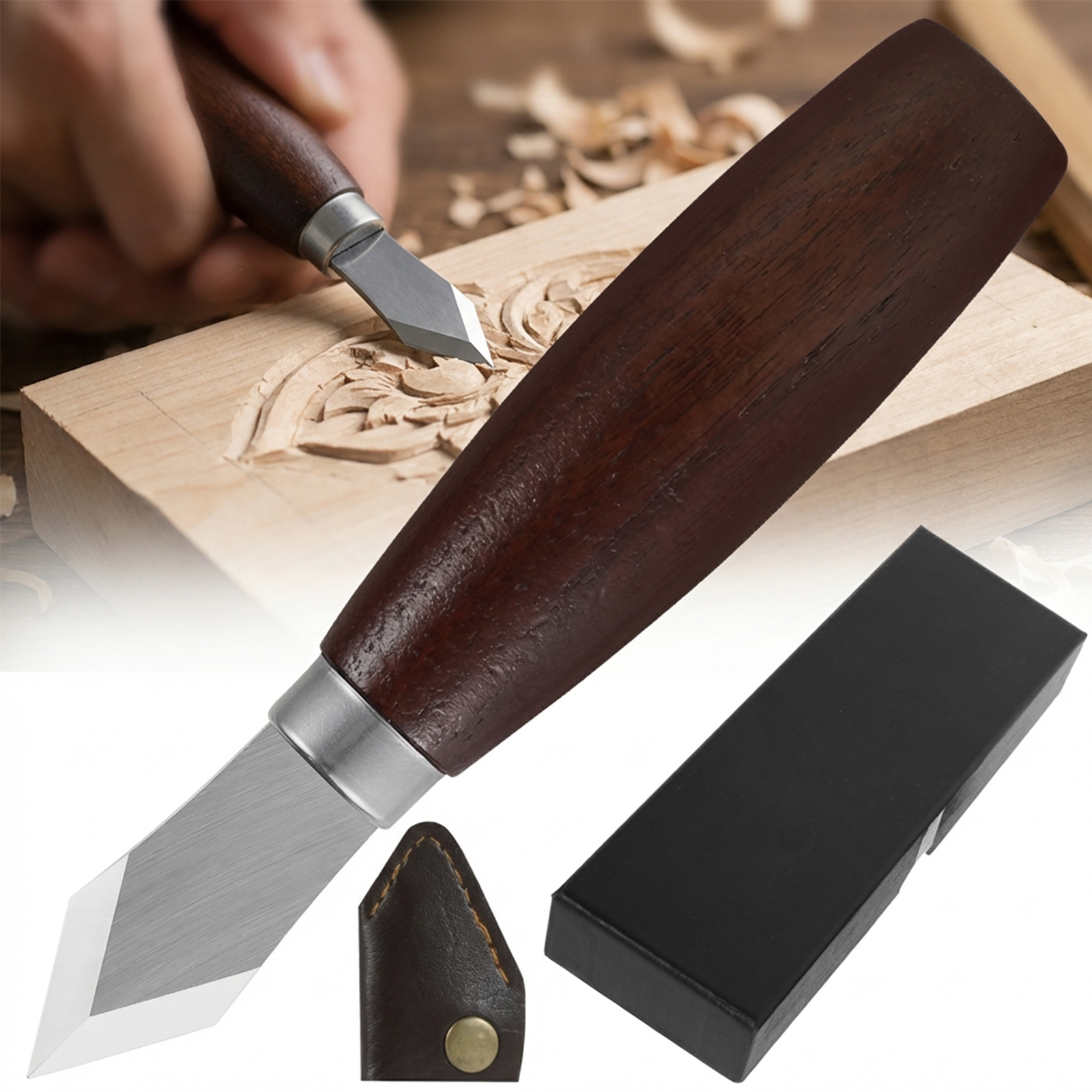 Marking Knife with Wooden Hand - Leatherwork Knife Sheath のレビューと価格