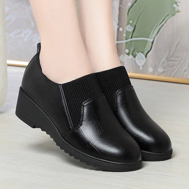 4.5cm Comfortable Deep Mouth S - Leather Work Flats Women のレビューと価格