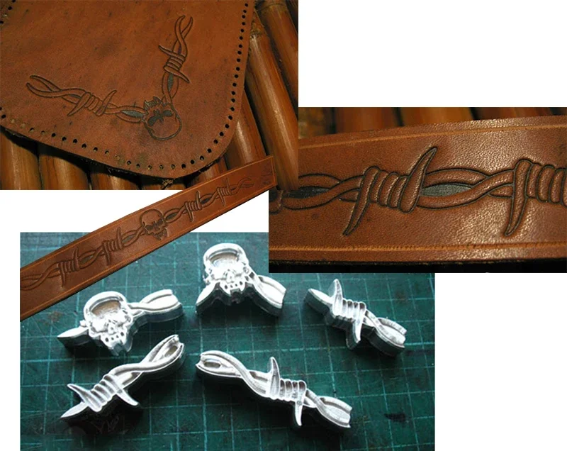 5pcs Thorns and skull pattern  - Unique Leather Work のレビューと価格