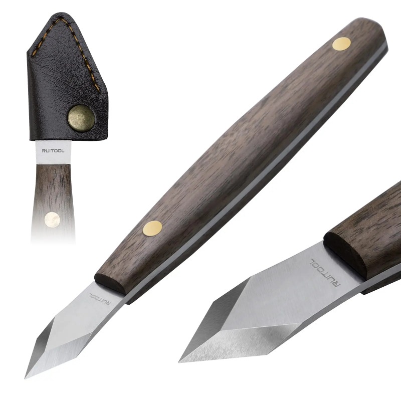 Handmade carving knife, thin e - Leatherwork Knife Sheath のレビューと価格