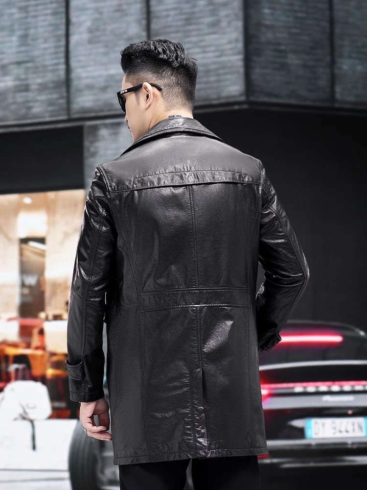 Luxury Men Business Work Slim  - Leather Work Jacket Mens のレビューと価格