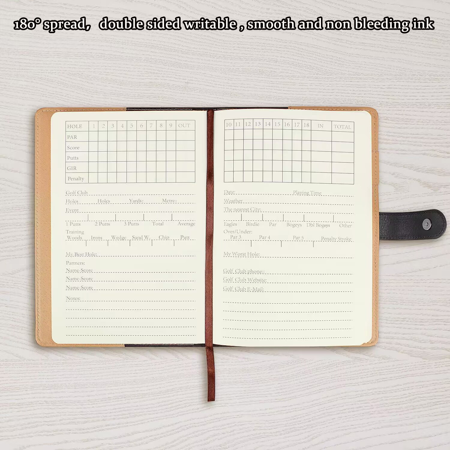 Black Leather Golf Scorecard H - Leather Work Notebook のレビューと価格