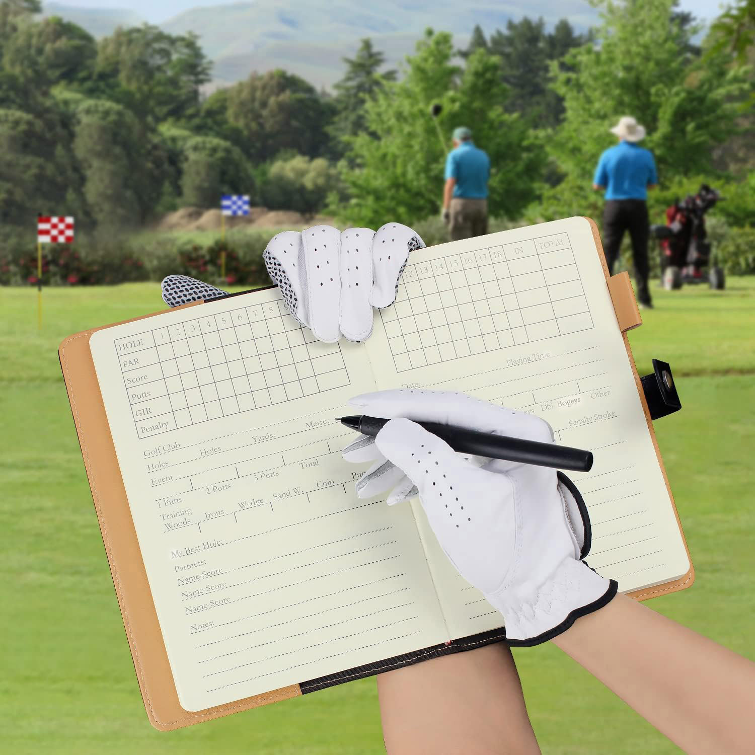 Black Leather Golf Scorecard H - Leather Work Notebook のレビューと価格