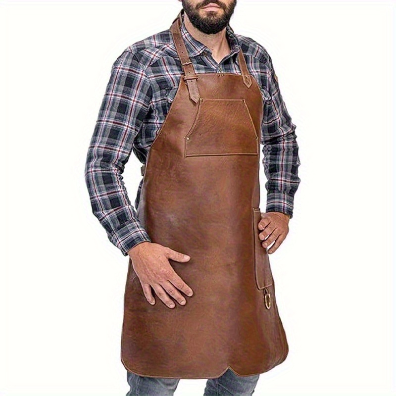 Stylish British-Inspired PU Le - Leatherwork Apron のレビューと価格